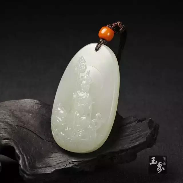 白玉子料牌-地藏王菩萨